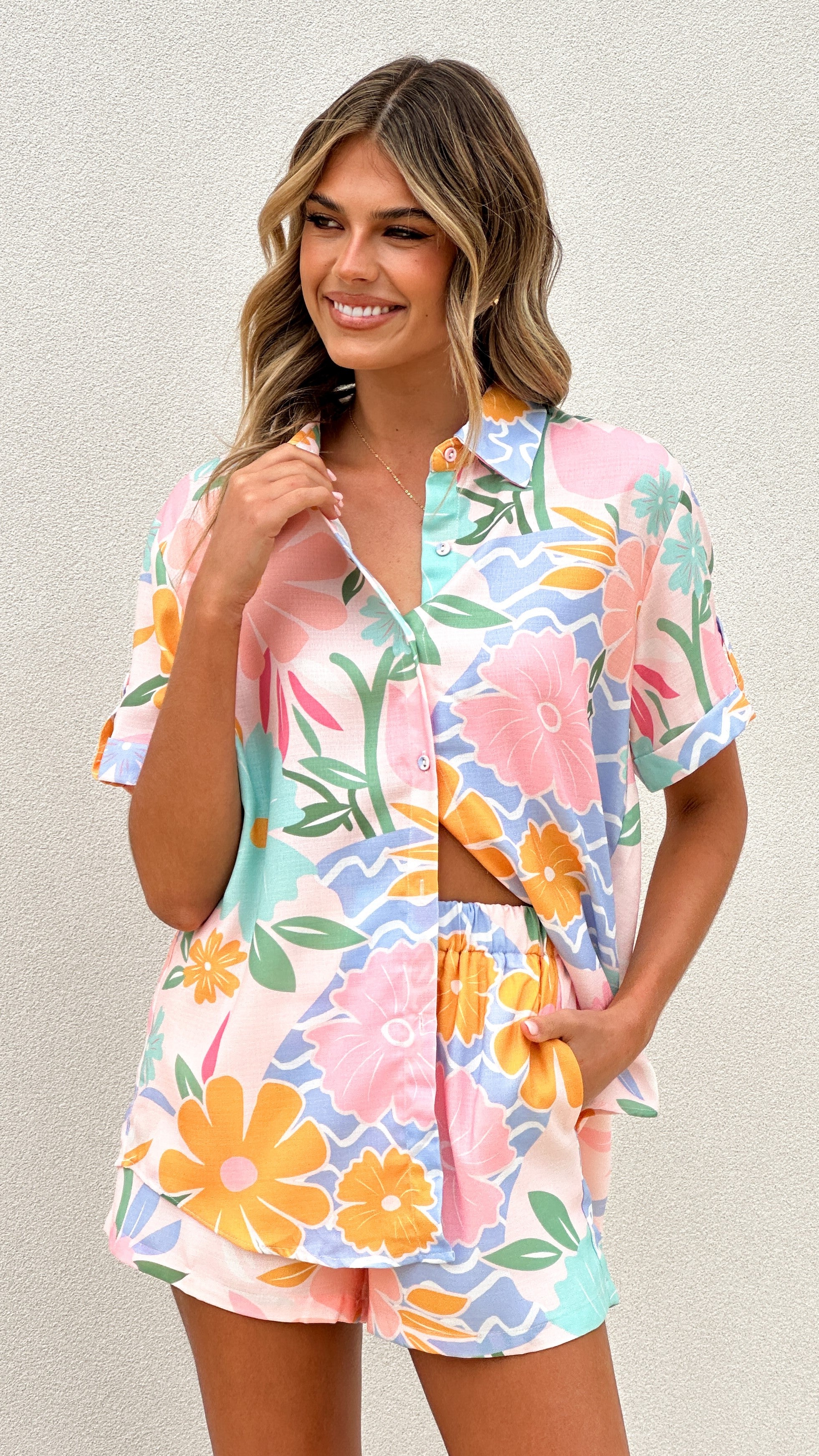 Bonnie Button Up Shirt for Women - Soft Blush Petal Blouse | Casual & Office Wear | Perfect for Work, Dates & Everyday Outfits