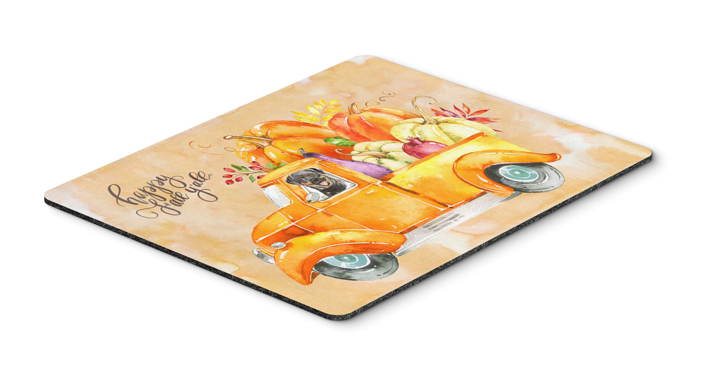 Caroline's Treasures CK2629MP Fall Harvest Rottweiler Mouse Pad - Large Washable Non-Slip Desk Mat for Home Office, Gaming & Computer Work | Perfect for Coffee Spills & Protecting Your Desk Surface