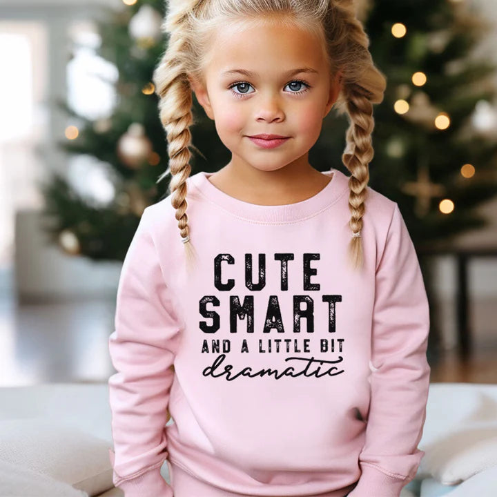 Stylish CLR Cute Smart Dramatic Kids Sweatshirt - Trendy Pullover for Boys & Girls - Perfect for School, Playdates & Family Outings