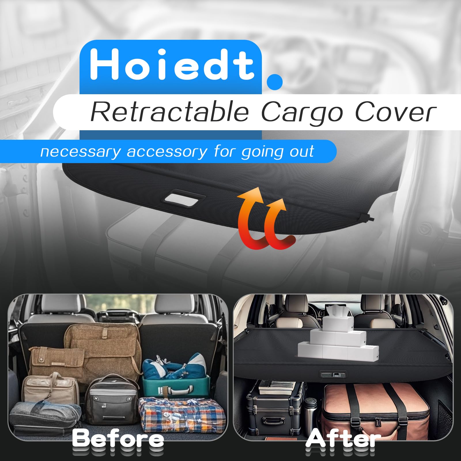 Retractable Cargo Cover for Toyota 4Runner 2010-2023 | Rear Trunk Shade Privacy Protector | 4Runner Accessories for Road Trips & Outdoor Adventures
