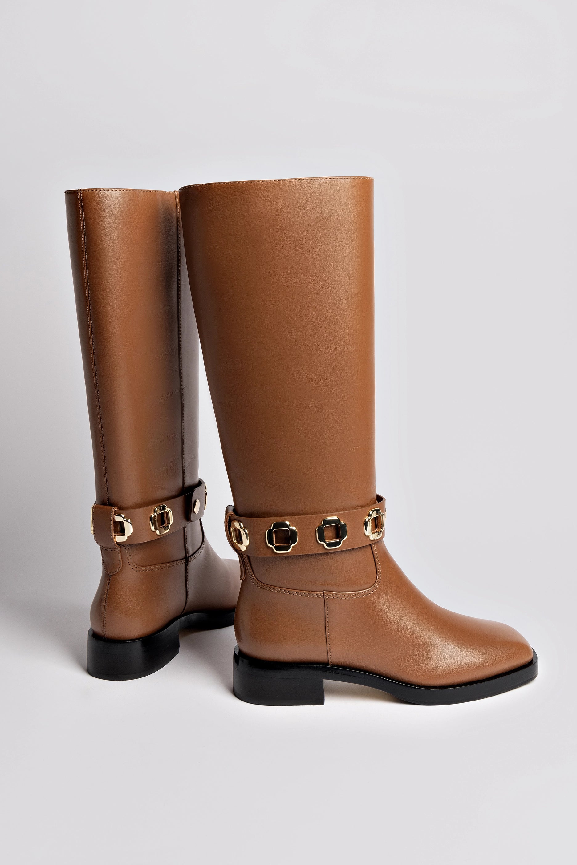 Milan Flat Boots in Caramel Leather - Women's Comfortable Ankle Booties for Fall & Winter | Perfect for Office, Casual Outfits and Date Nights