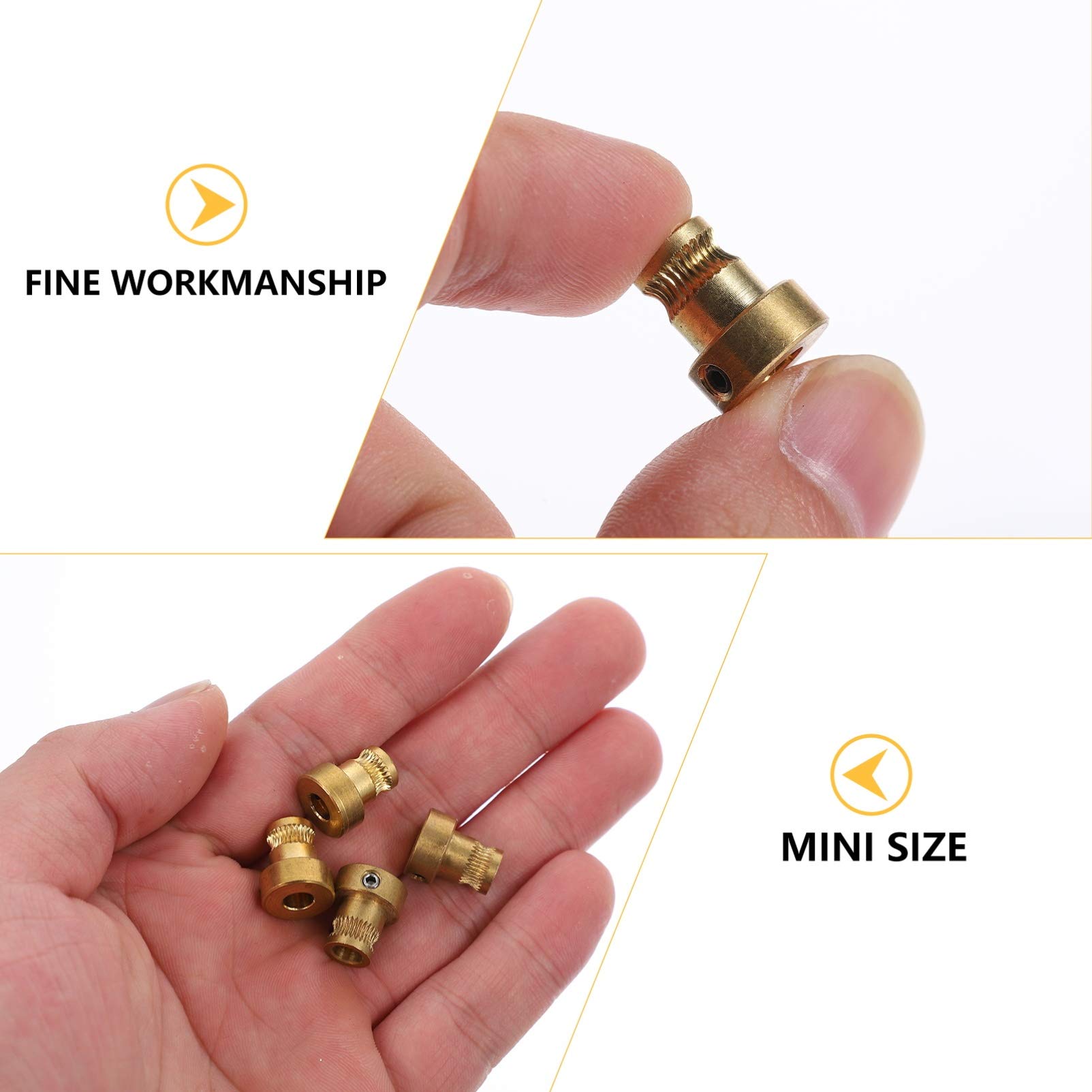 ULTECHNOVO 4pcs Brass Extruder Wheel Drive Gear - 3D Printer Feeding Gear Set for Smooth Filament Extrusion | Perfect for Creality Ender 3, CR-10, DIY 3D Printing Projects