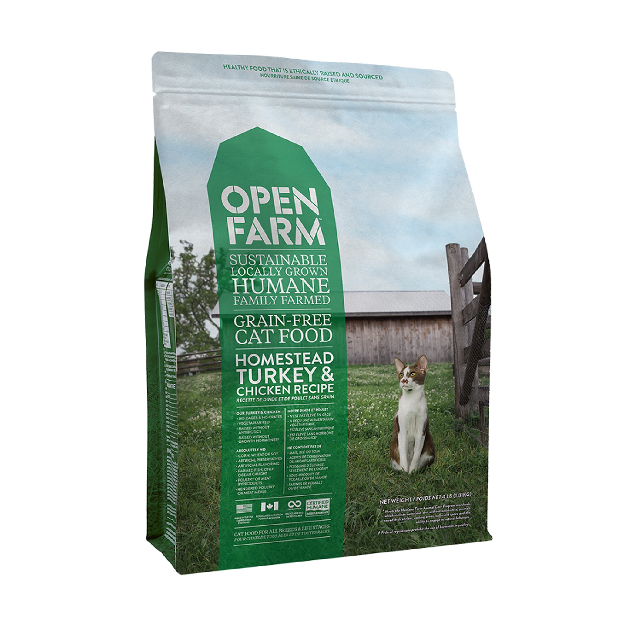 Open Farm Grain-Free Turkey & Chicken Recipe Dry Cat Food - High Protein, Natural Ingredients for Indoor & Outdoor Cats - Perfect for Mealtime & Healthy Digestion