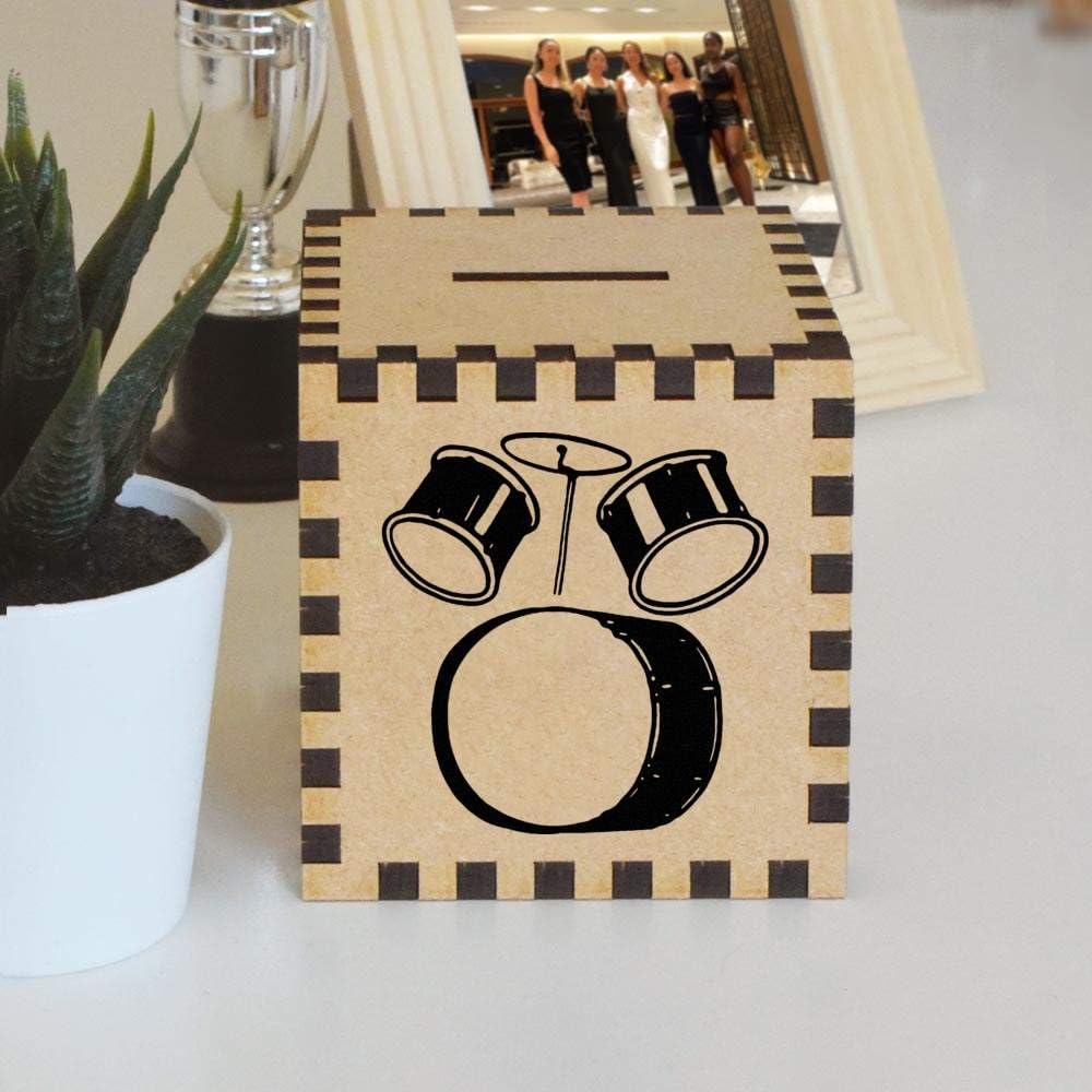 Drum Kit Money Box - Fun Piggy Bank for Kids & Music Lovers - Save Coins in Style - Perfect Gift for Birthdays & Music Themed Parties (MB00065271)
