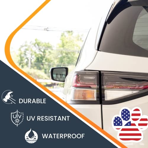 Patriotic American Flag Paw Print Car Magnet - Heavy Duty Red White & Blue Auto Decal for Trucks & Vehicles - Show Love for Pets & USA - Perfect for Road Trips, Tailgating & 4th of July Celebrations