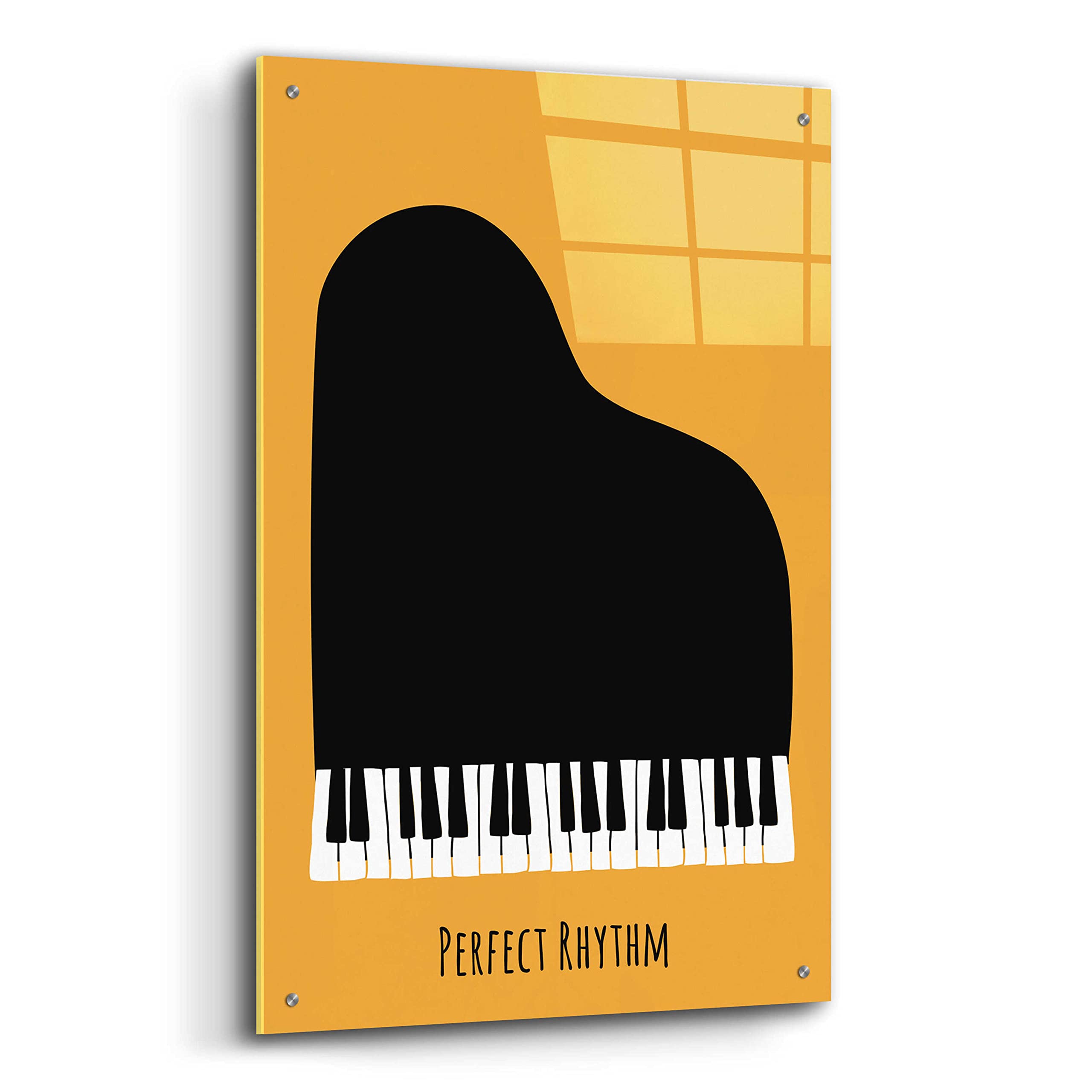 Epic 'Piano' Acrylic Glass Wall Art by Ayse - 24x36 Inch Modern Home Decor - Perfect for Living Room, Bedroom & Office Spaces