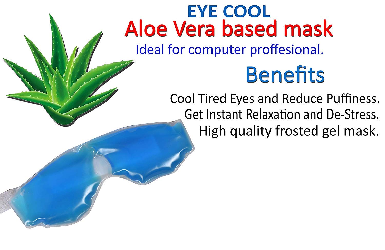 KREYA ENTERPRISE Reusable Hot & Cold Gel Eye Mask with Flexible Beads - Soothing Compress Therapy for Headaches, Migraines, Puffy Eyes & Stress Relief - Perfect for Home, Office & Travel Use