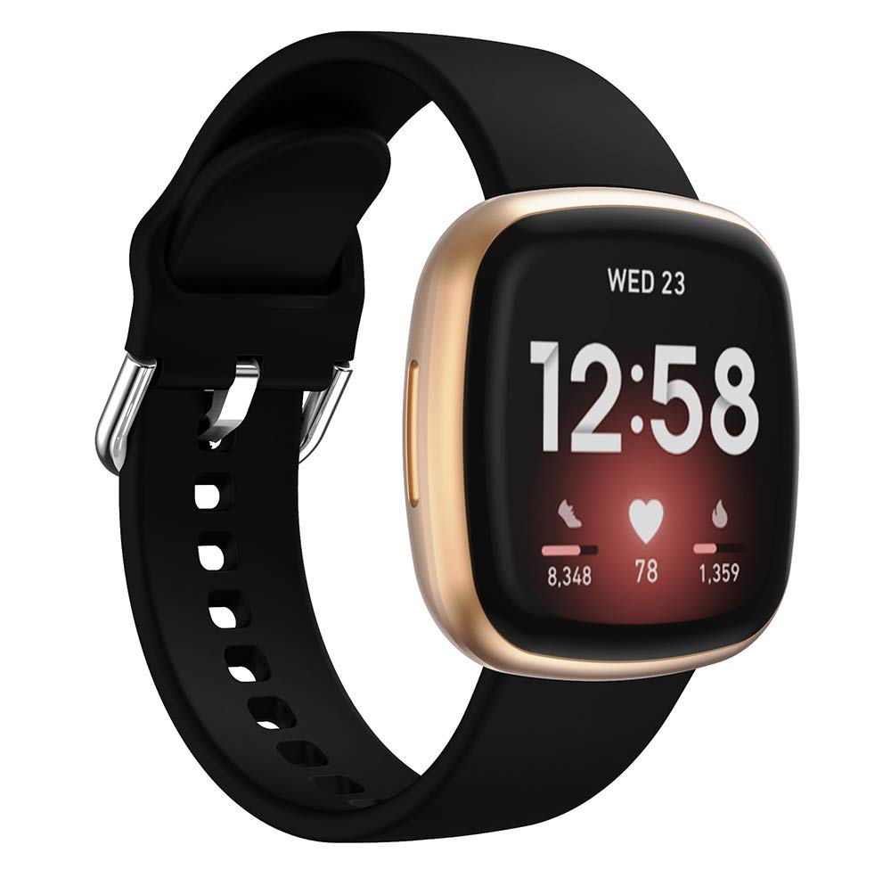 Replacement Bands for Fitbit Versa 3 & Sense - Soft Adjustable Silicone Sport Wrist Strap | Compatible with Fitbit Sense Smartwatch | Perfect for Workouts, Running & Daily Wear
