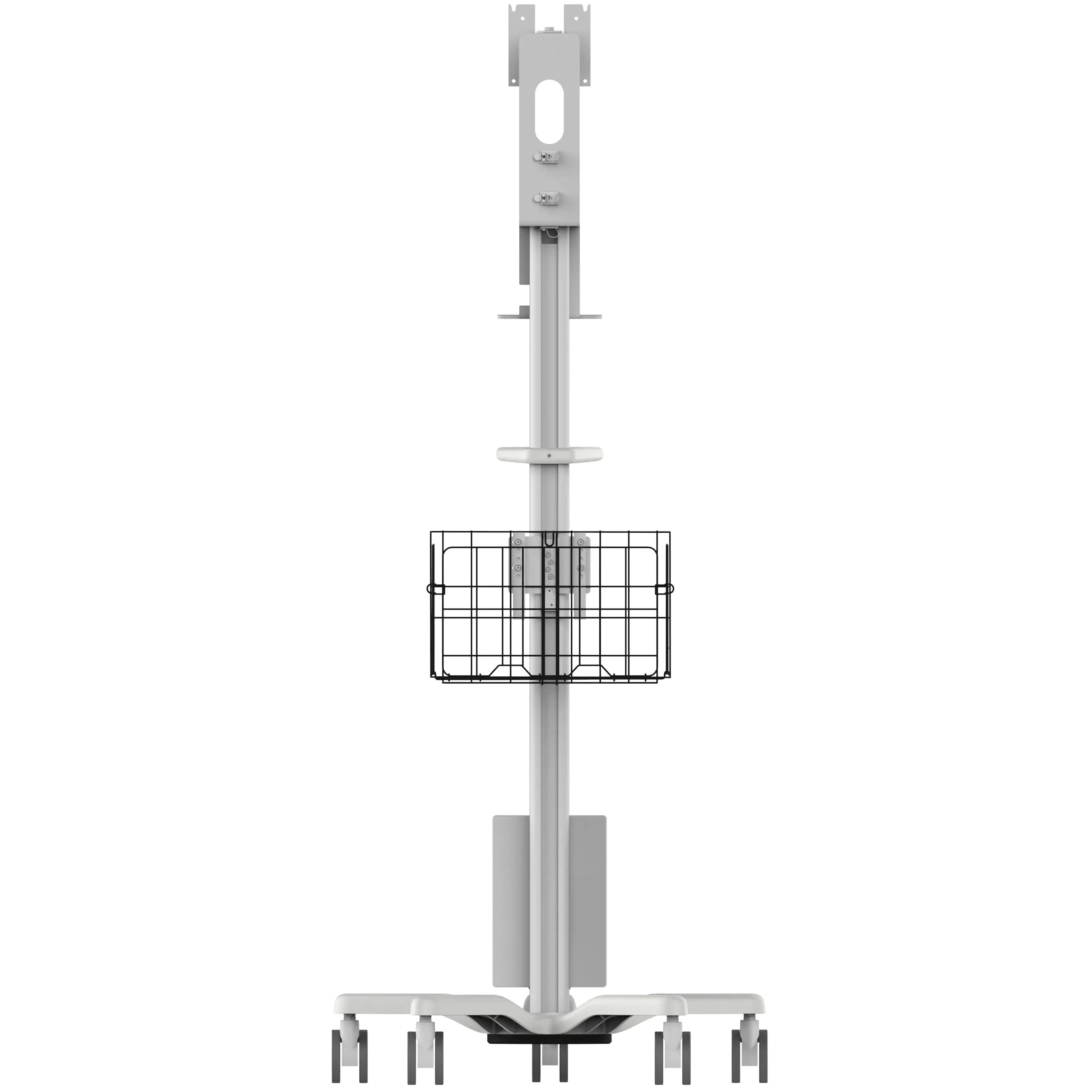 Medical Rolling Cart with Basket & Storage Box - Adjustable Handle & Accessories for Hospitals, Clinics & Home Healthcare Use