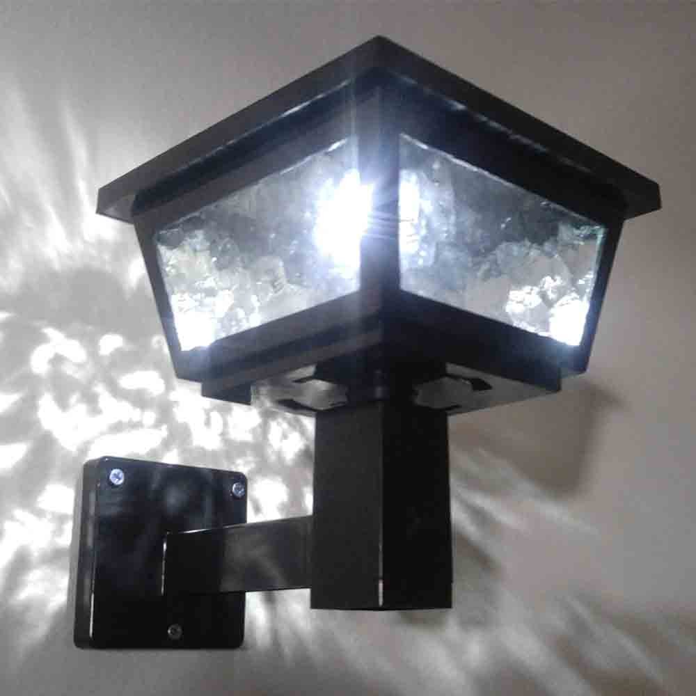 Solar Powered Post Cap Light - 2 SMD LED Wall or Post Mount for 5x5, 4x4, 6x6 Wooden Posts (Black) - Outdoor Garden, Patio, Deck, Pathway Lighting Solution