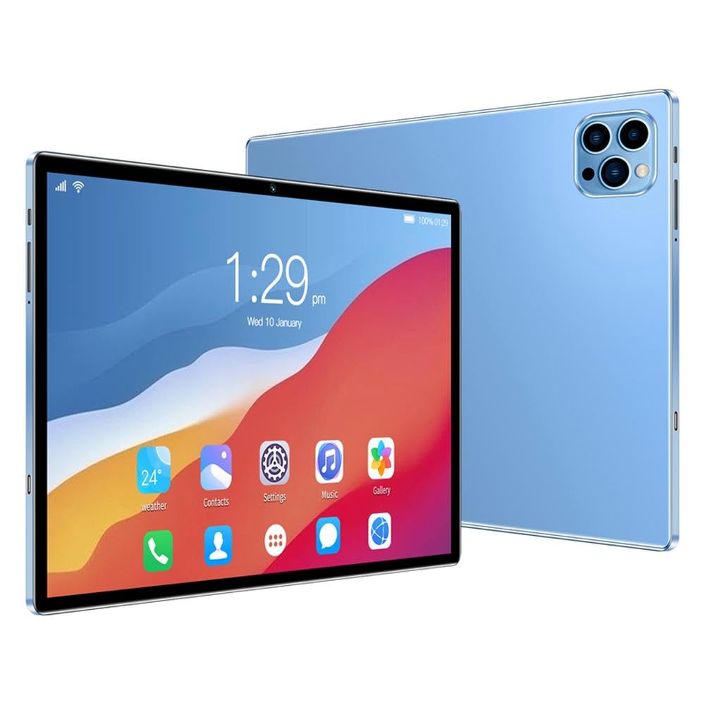 10.1 Inch Android Tablet PC with 4GB RAM 32GB Storage, 4G LTE Dual SIM Support, 8-Core Gaming Tablet - Blue (US Plug) for Work, Study, and Entertainment