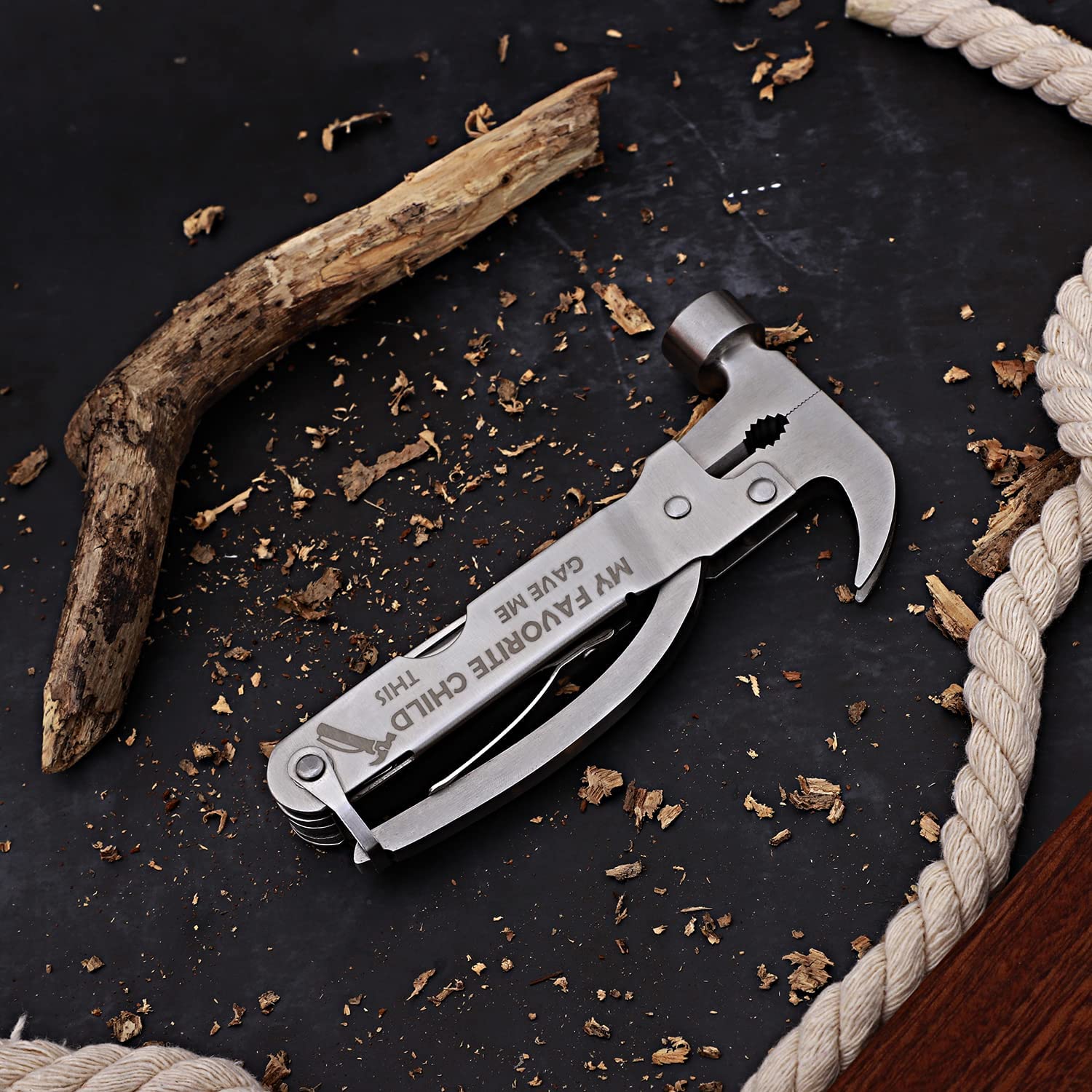 12-in-1 Multitool Hammer - Best Survival Camping Tool for Men | Perfect Father's Day, Birthday & Christmas Gifts from Daughter/Son | Dad, Boyfriend & Husband Gadgets for Outdoor Adventures, Home Repairs & Emergency Preparedness