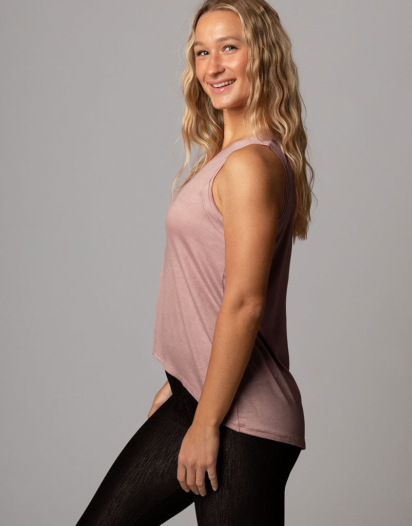 Sunday Tank Top in Pale Mauve - Soft & Comfortable Women's Casual Wear for Summer Outings & Beach Vacations