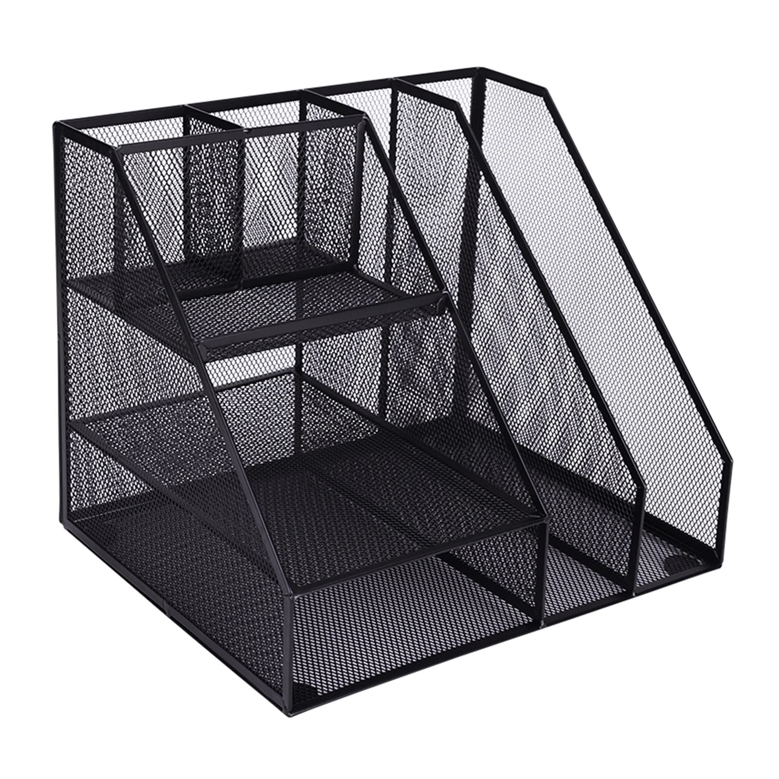 Multifunctional Metal Mesh File Rack - Desktop Organizer for Office & Home Use | Document Storage Holder | Perfect for Desk Organization and Paper Management