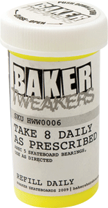 Baker Abec 5 Precision Skateboard Bearings - Single Set for Smooth Riding & High Performance - Perfect for Street Skating, Park Tricks & Longboard Cruising