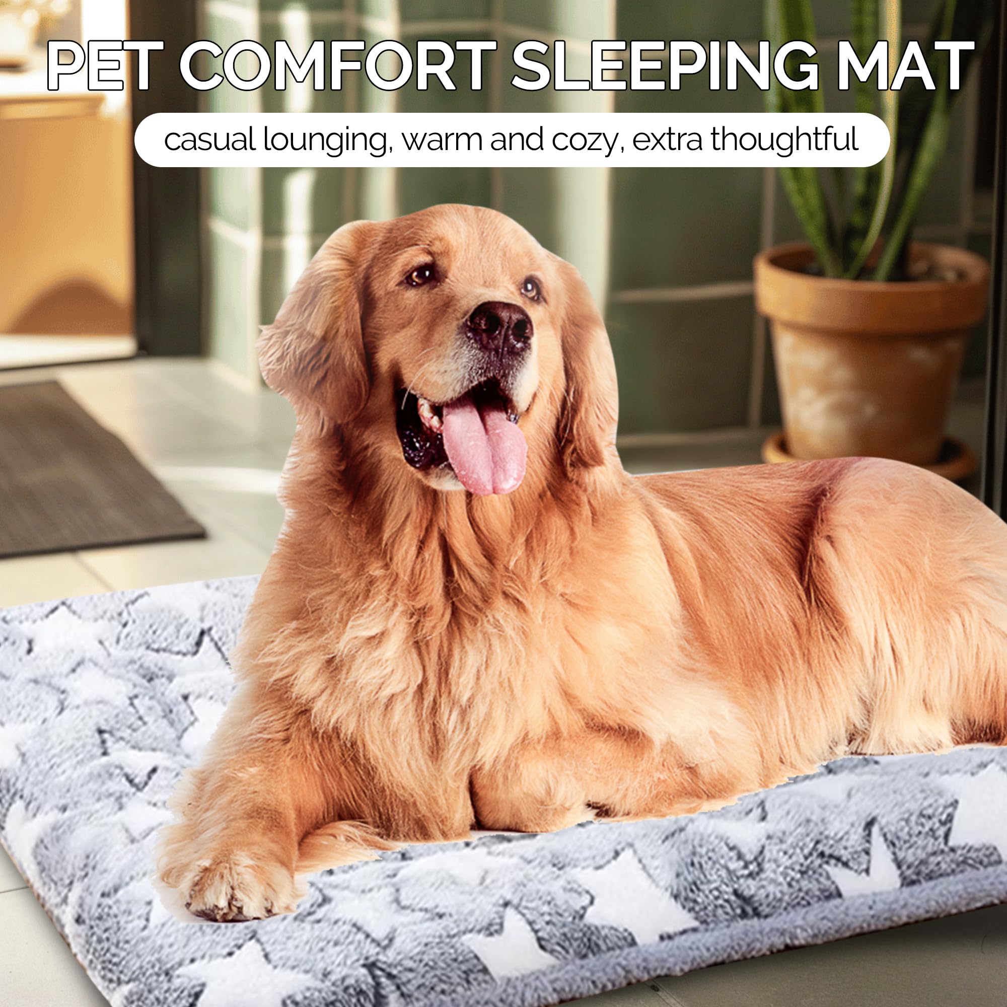 Premium Reversible Dog Bed Mat - Soft Dual-Sided Crate Pad for All Seasons - Machine Washable Pet Mat for Home, Travel & Kennels - Comfortable & Durable Dog Sleeping Mat for Small, Medium & Large Breeds - Perfect for Crates, Floors & Car Rides
