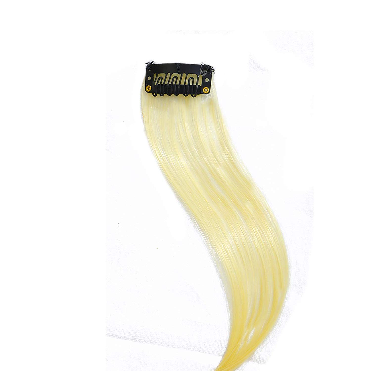 Paradise® 22-Inch Blonde & Maroon Clip-In Hair Extensions - 4-Pack Straight Synthetic Hair Streaks for Women & Girls - Two-Tone Funky Party Hair Patches - Perfect for Cosplay, Halloween, and Night Out Styling
