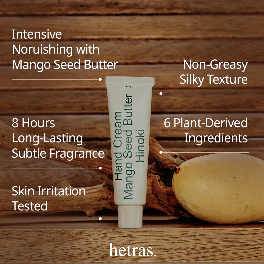 Hinoki Perfume Hand Cream - Cypress Scent with Shea Butter | Hydrating Moisturizer for Dry Skin | Korean Skincare Gift
