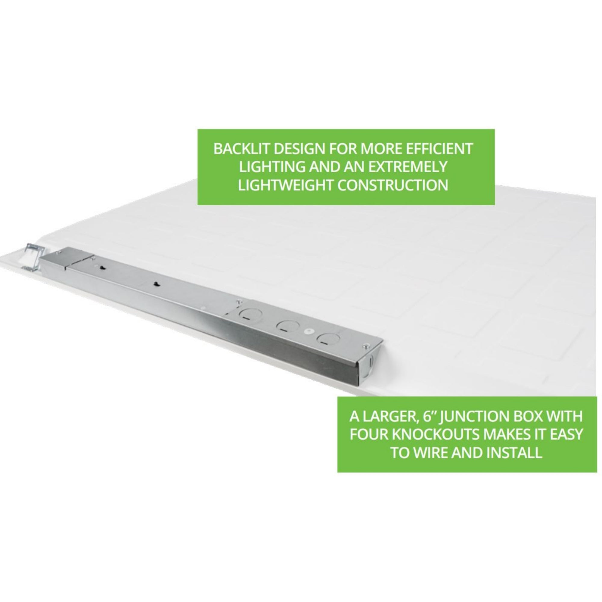 2x4 LED Flat Panel Light - 6250 Lumens, 50W, 3500K/4000K/5000K Color Temperature, 120-277V - Perfect for Office, Warehouse, and Commercial Lighting