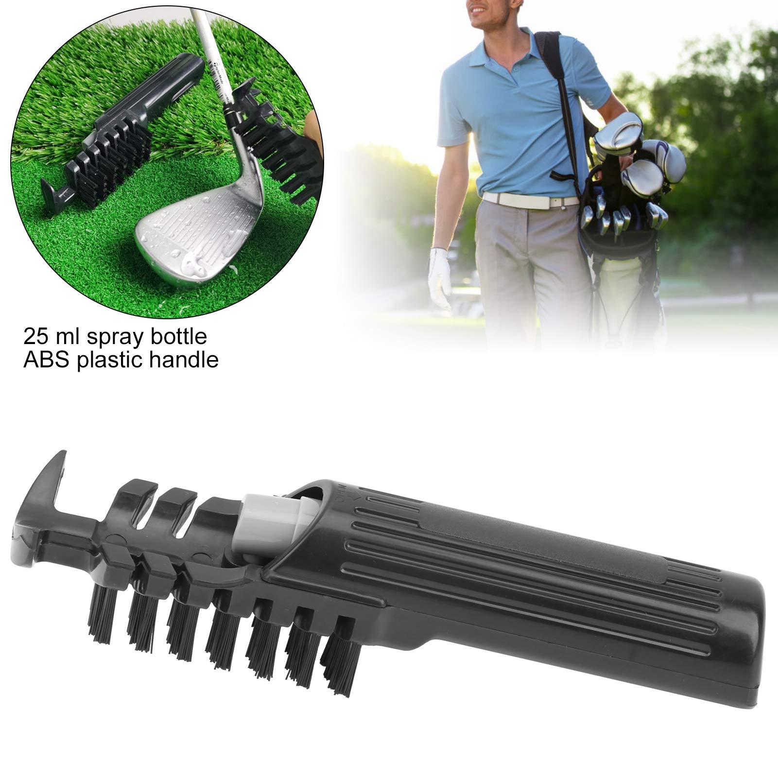 Club Spray Brush with Detachable Bottle - ABS Handle Durable Cleaning Brush for Golf Clubs | Perfect for Golf Lovers & Game Equipment Maintenance
