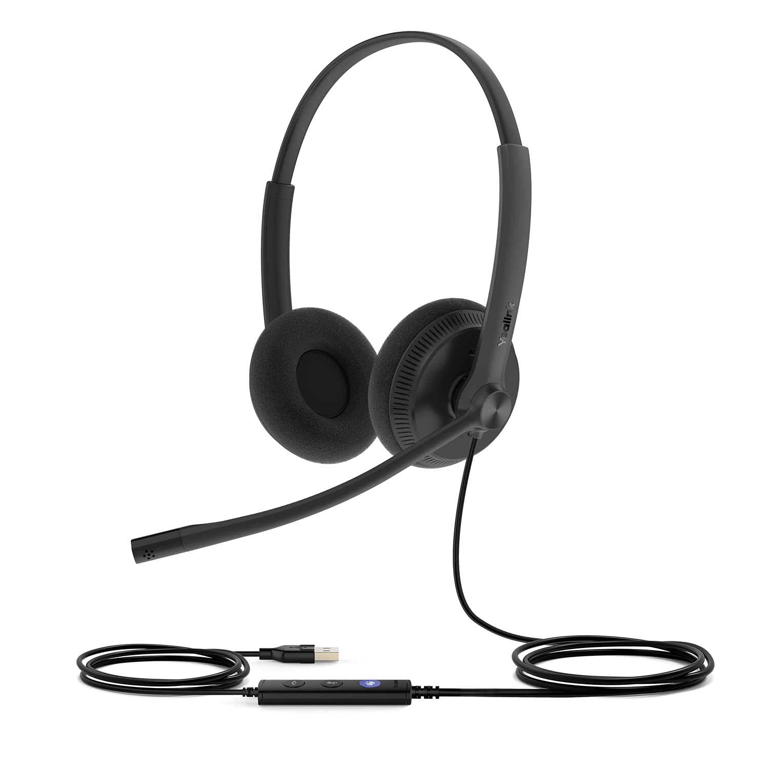 Yealink UH34 Dual Lite Teams Certified Bluetooth Headset with Noise-Canceling Microphone - USB Computer Headset for PC, Laptop, Call Centers & Remote Work - Black (Ideal for Zoom, Microsoft Teams, Webex & VoIP Calls)