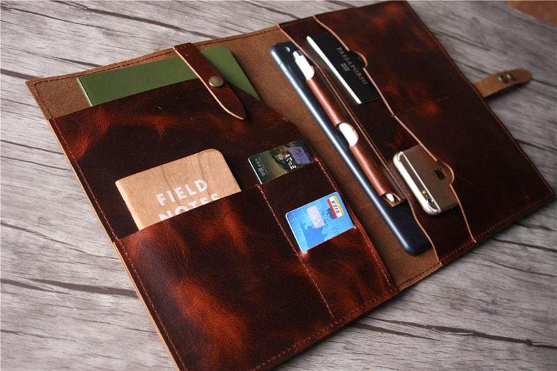 Premium Embossed Leather Laptop Sleeve for Dell - Durable Protection for MacBook, Work & Travel