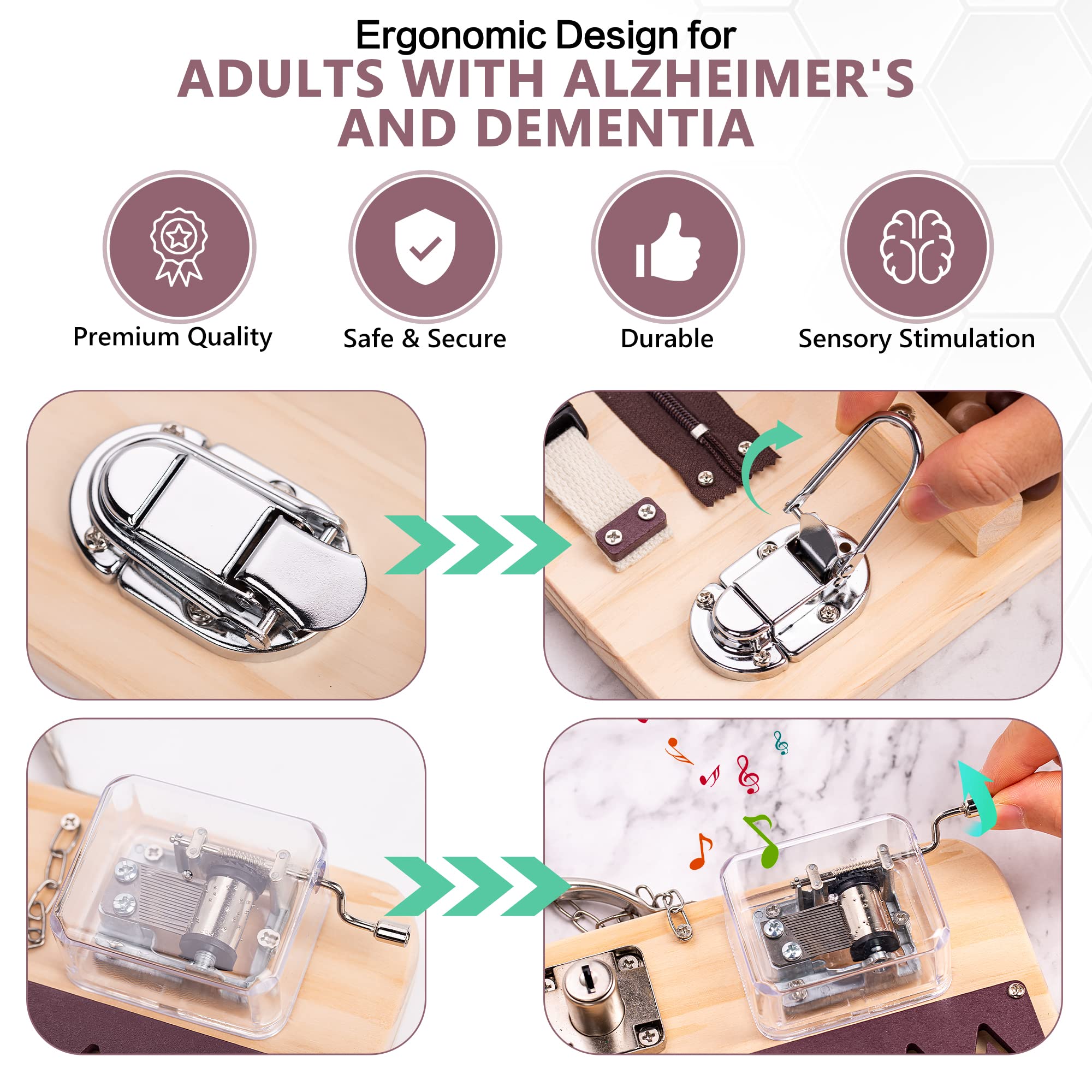 Assistex Dementia Busy Board for Adults - Sensory Mat with Guide Book for Alzheimer's Patients - Calming Activities for Seniors at Home