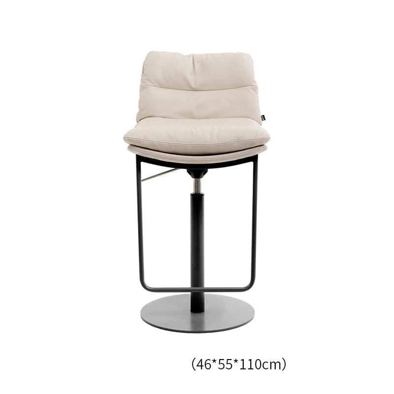 Premium Leather Bar Stool for Kitchen Island - Adjustable Height Counter Stool with Back Support - Perfect for Breakfast Nook, Home Bar & Dining Area