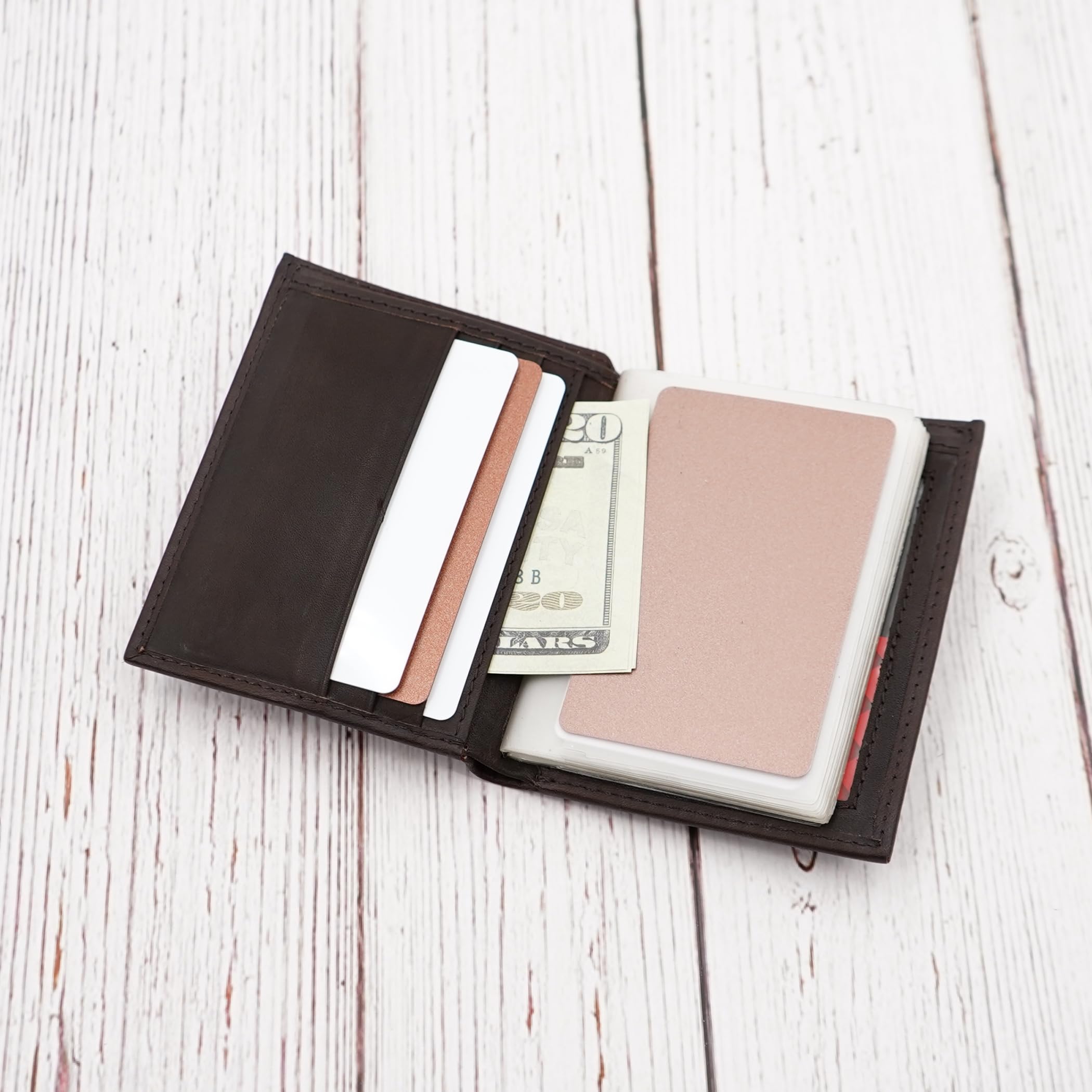 Premium AG Leather RFID Blocking Credit Card Holder & Wallet - Multi-Slot Organizer with Insert Sleeves (Brown) | Ideal for Travel, Business & Everyday Use