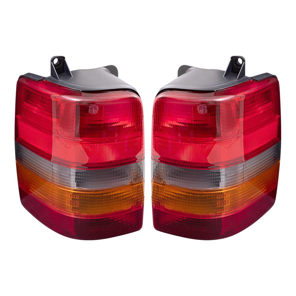 Brock Replacement Tail Light Set - Driver & Passenger Side Compatible with 1993-1998 Jeep Grand Cherokee (Part #55155739AA & 55155738AA) - Perfect for Night Driving & Vehicle Safety Upgrades