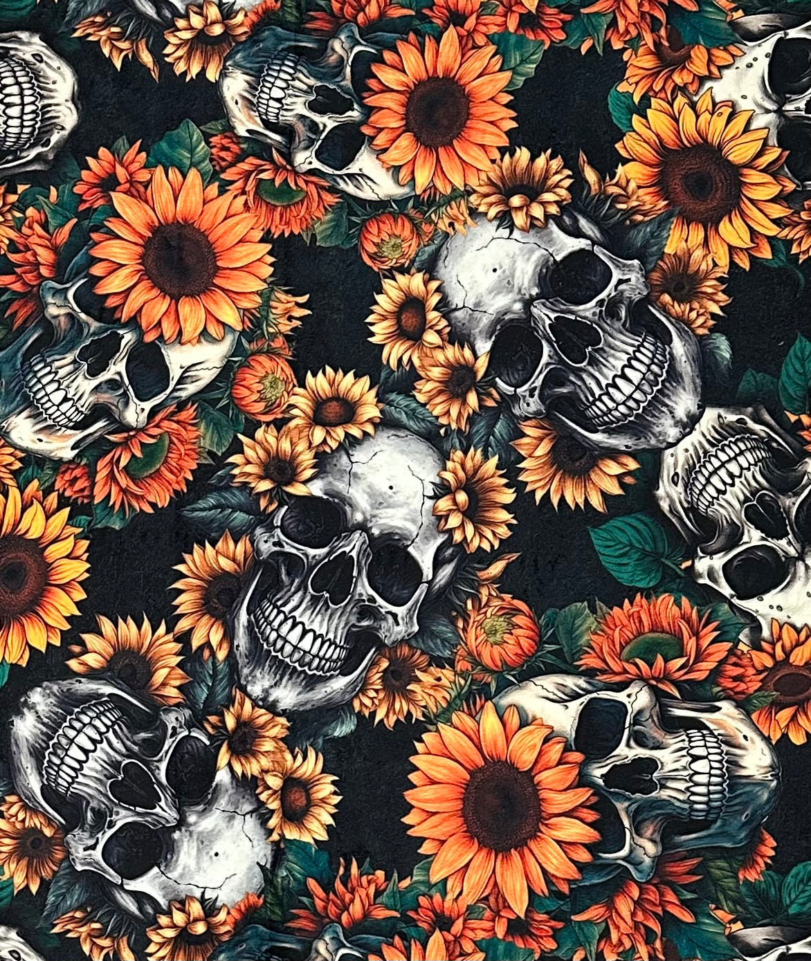 Premium Silver Fox Minky Blanket with Skull Sunflower Design - 54x79 Inches - Soft & Cozy Large Throw Blanket for Bed, Couch, or Gift