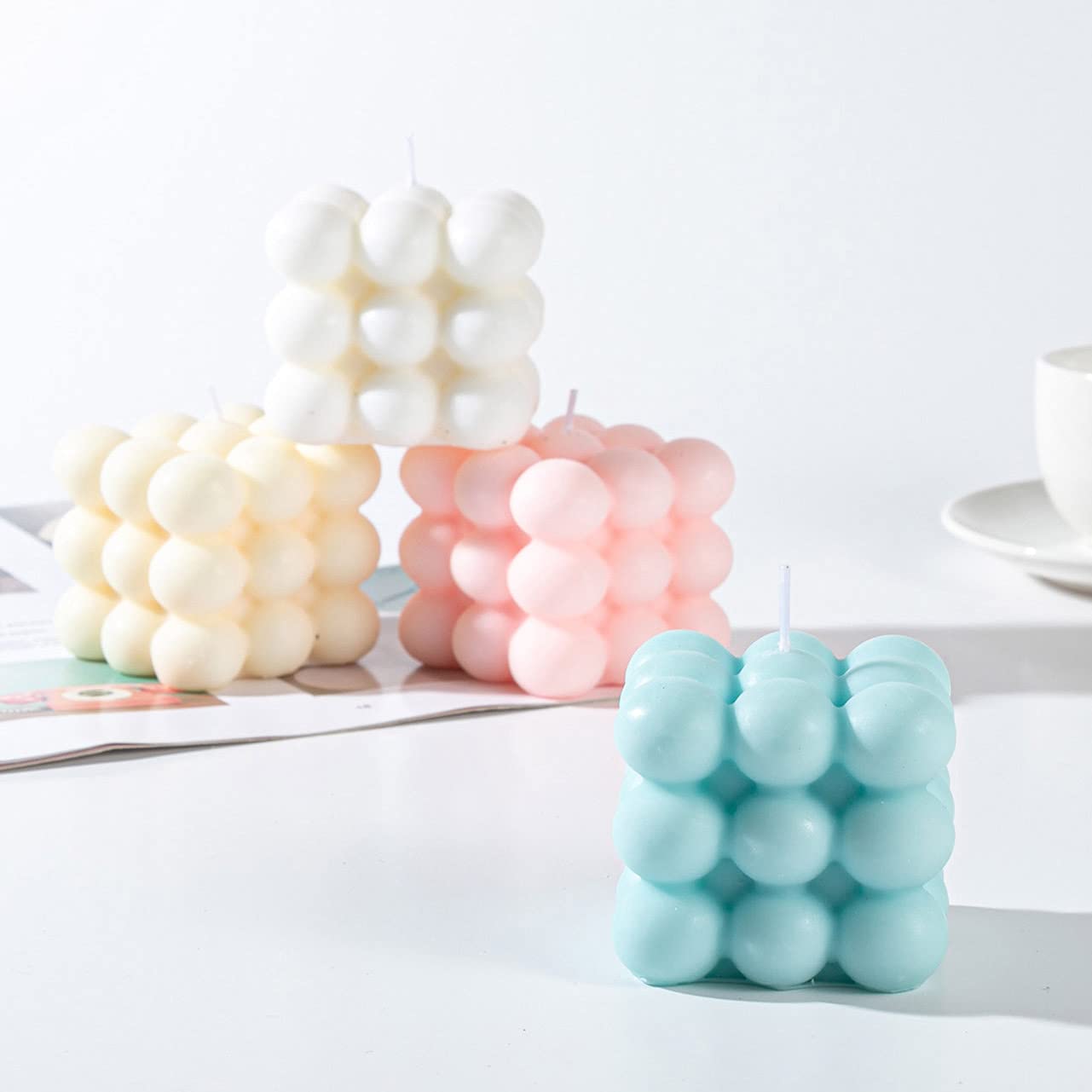 2Pcs Soy Wax Scented Candles - Aromatherapy Decorative Bubble Candles for Bedroom, Bathroom, Relaxation | Perfect Gift for Mother, Friends, Lover | Creates Cozy Ambiance for Romantic Dinners & Spa Nights