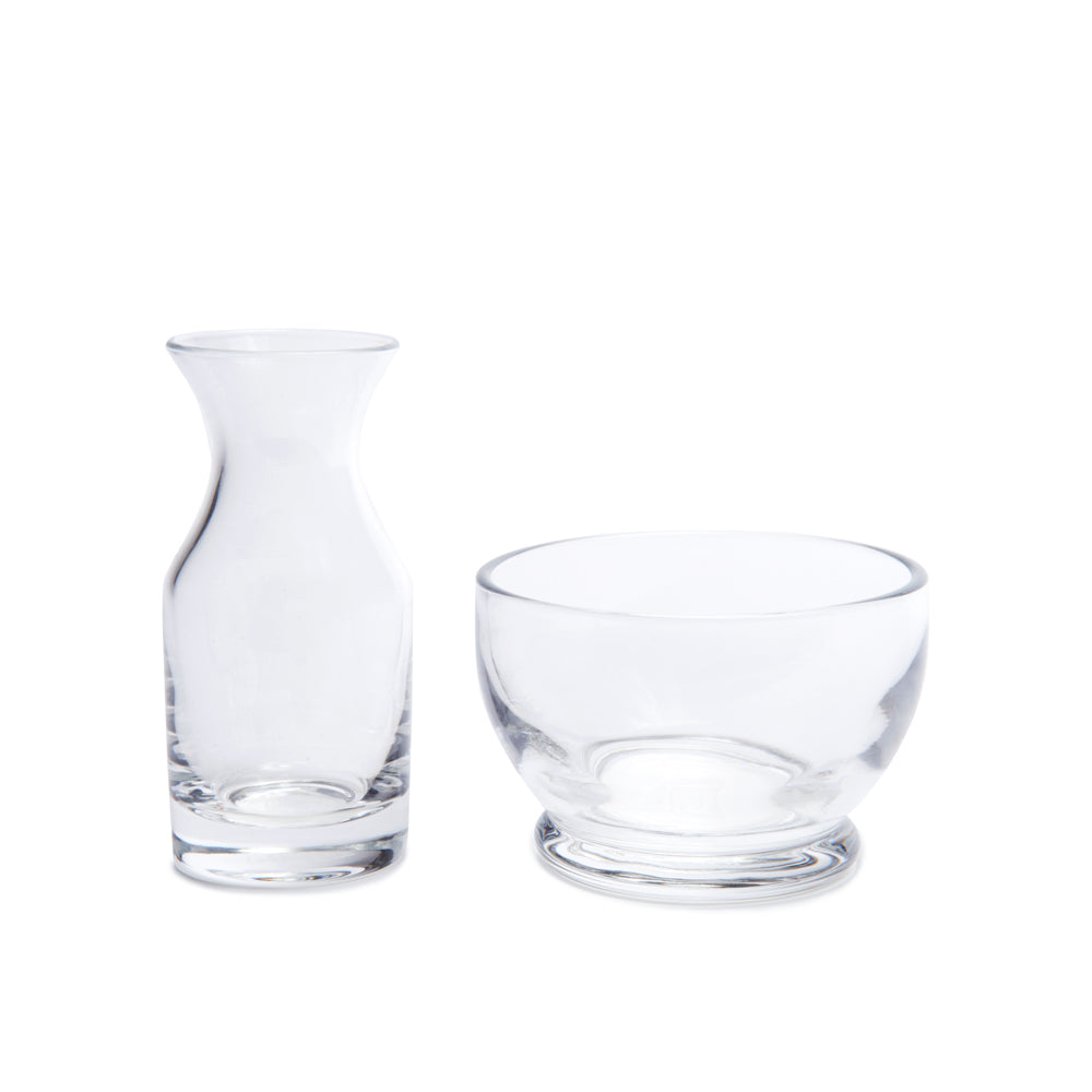 Premium Saunders Dividend Carafe & Bowl Set - Hand Blown Glass, 4oz (118ml) - Perfect for Cocktail Serving, Home Bar Decor & Elegant Gift Giving