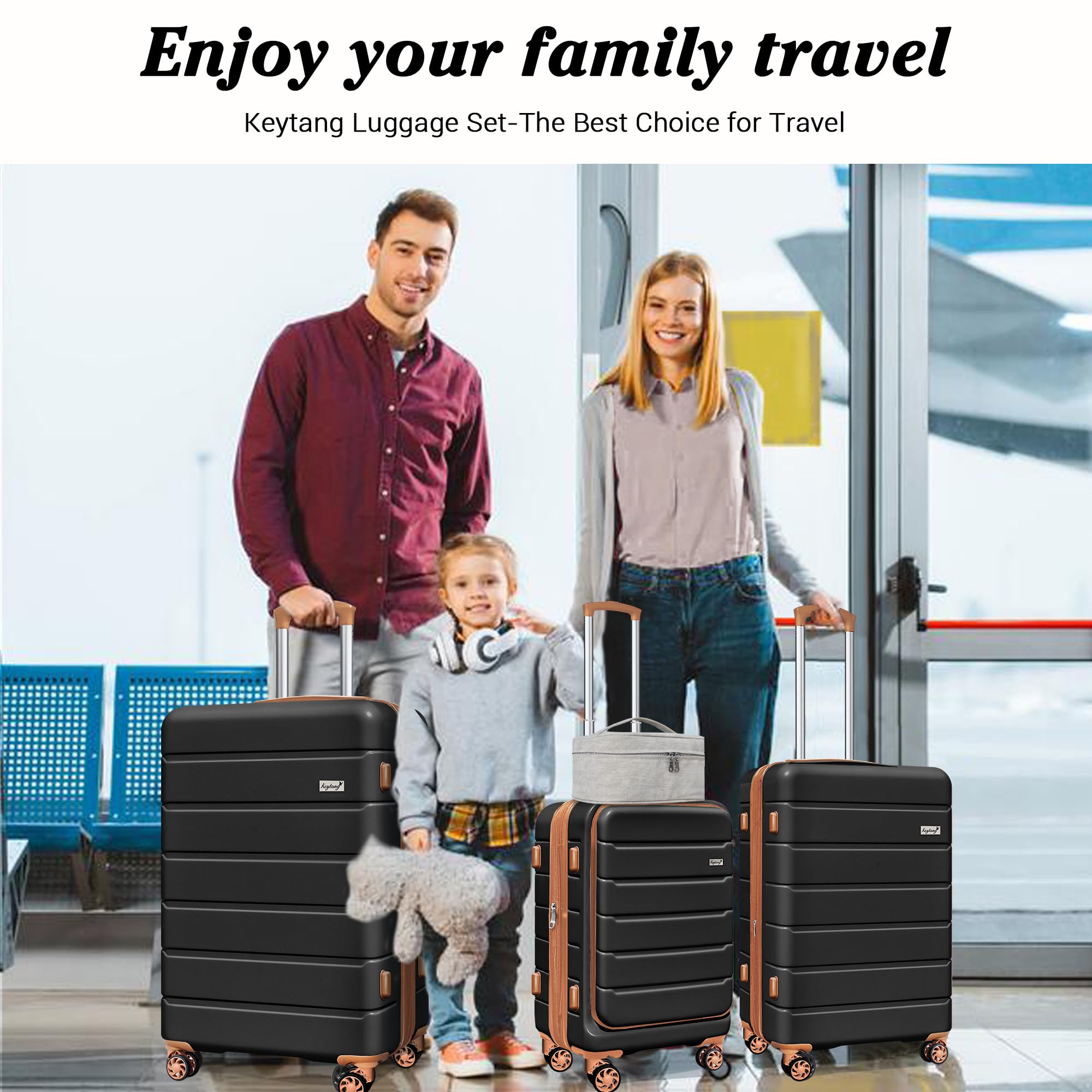 SmileLine 3-Piece Lightweight Hardside Luggage Set with TSA Lock & Spinner Wheels - 20