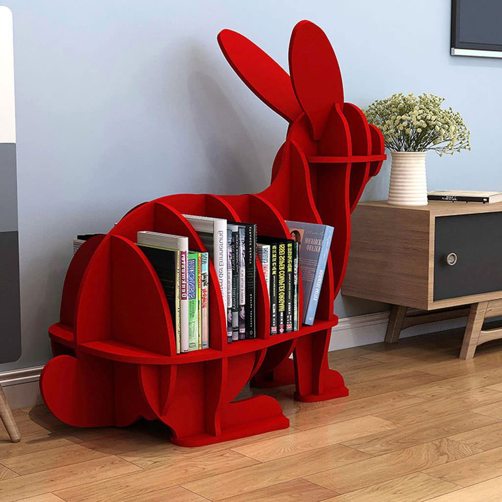 Animal Shaped Bookcase - Rabbit Bookshelf for Kids, Cute Floor Standing Book Storage Rack, Playroom & Children's Room Decor - Perfect for Nursery, Bedroom & Reading Nook Organization