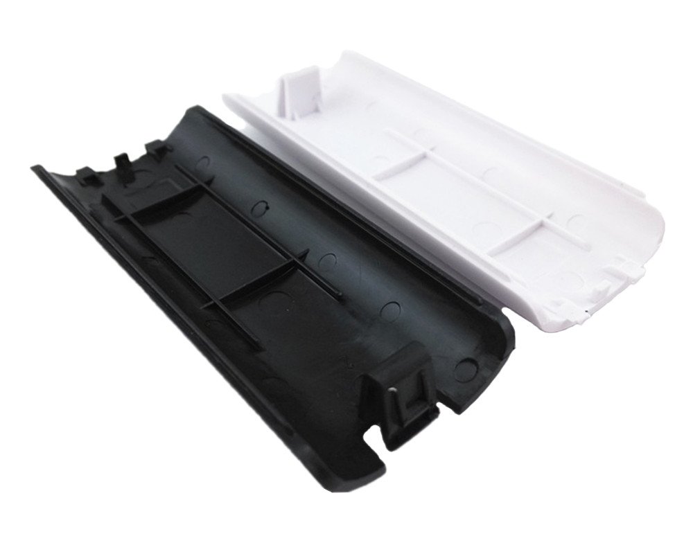 Yueton 2-Pack Black & White Replacement Battery Door Cover for Nintendo Wii Remote Controller - Perfect for Game Console Repair & Accessory Replacement