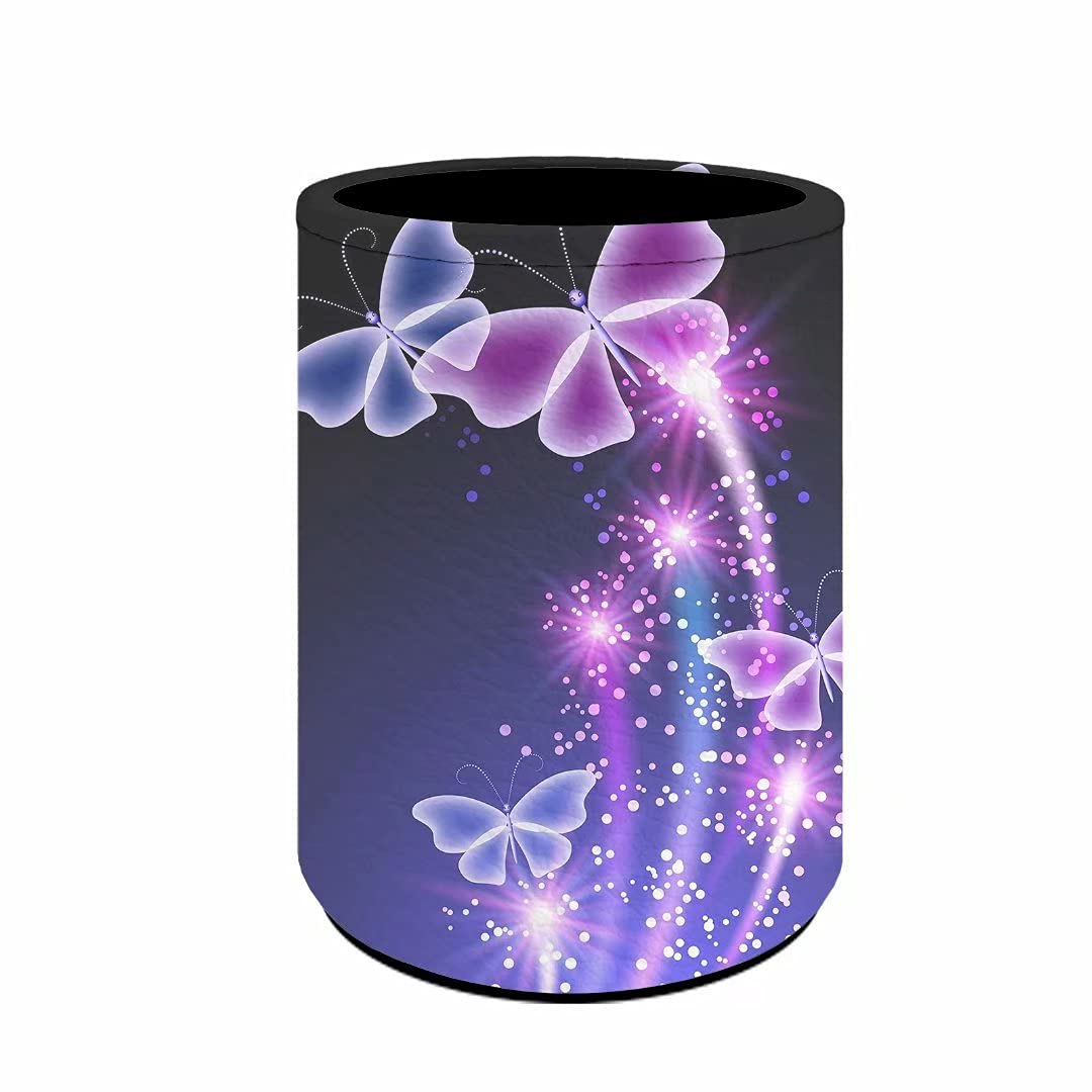 YoungerBaby Swirl Butterflies Print Pencil Holder - Desk Organizer for Makeup Brushes, Pens & School Supplies | Stylish Office Desktop Storage for Home, School & Workspace