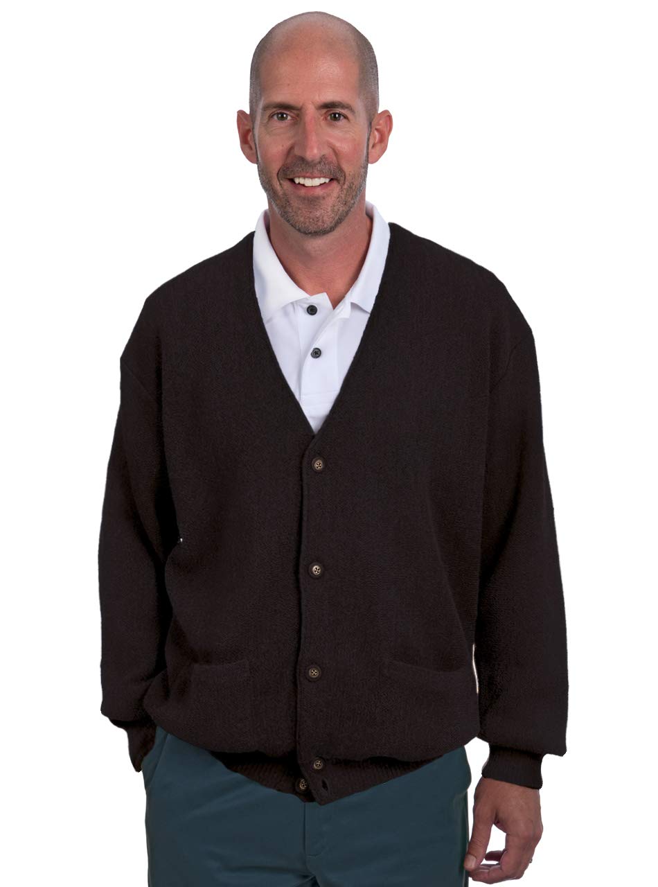 Alpaca Golf - Men's 100% Alpaca Wool Button Down Cardigan Sweater with Pockets - Lightweight & Breathable for Golfing, Office & Casual Wear