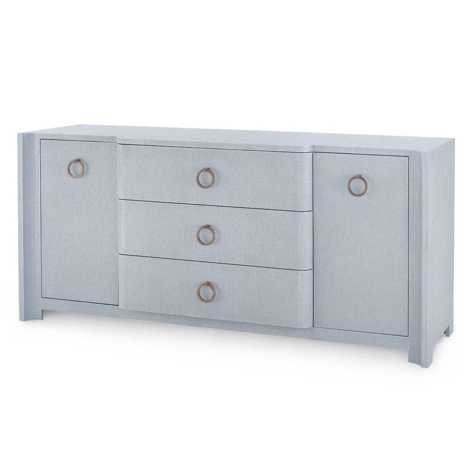 Audrey Media Cabinet - Washed Winter Gray Finish with Custom Pull Options - Perfect for Living Room, Bedroom & Home Theater Storage