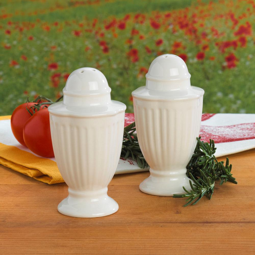 Italian Countryside® Premium Salt and Pepper Shaker Set - Elegant Glass & Wood Design for Kitchen, Dining Table, and Gift Giving