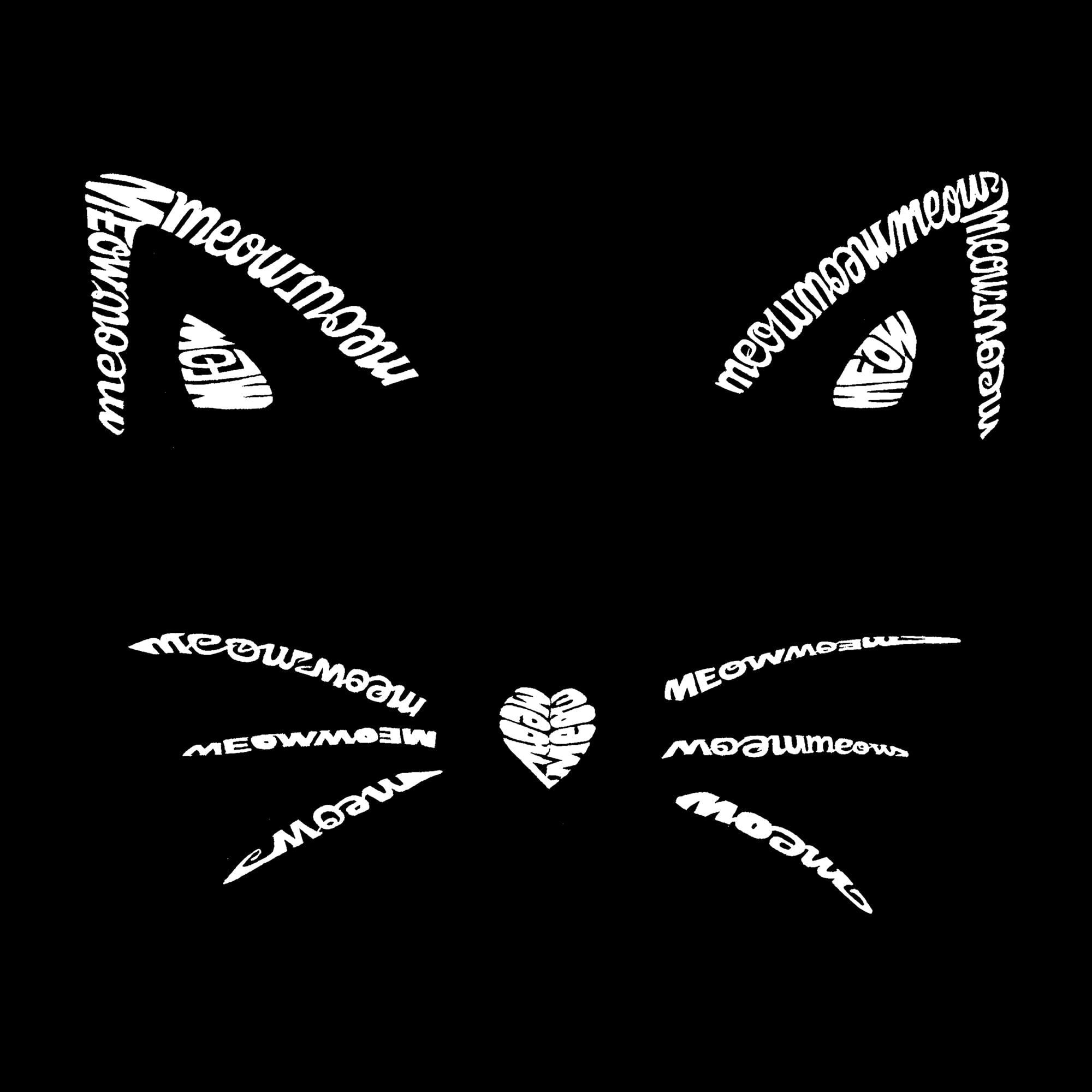 LA POP ART Women's Word Art Hooded Sweatshirt with Cat Whiskers Design | Cute Graphic Pullover for Casual Wear, Street Style & Cat Lovers