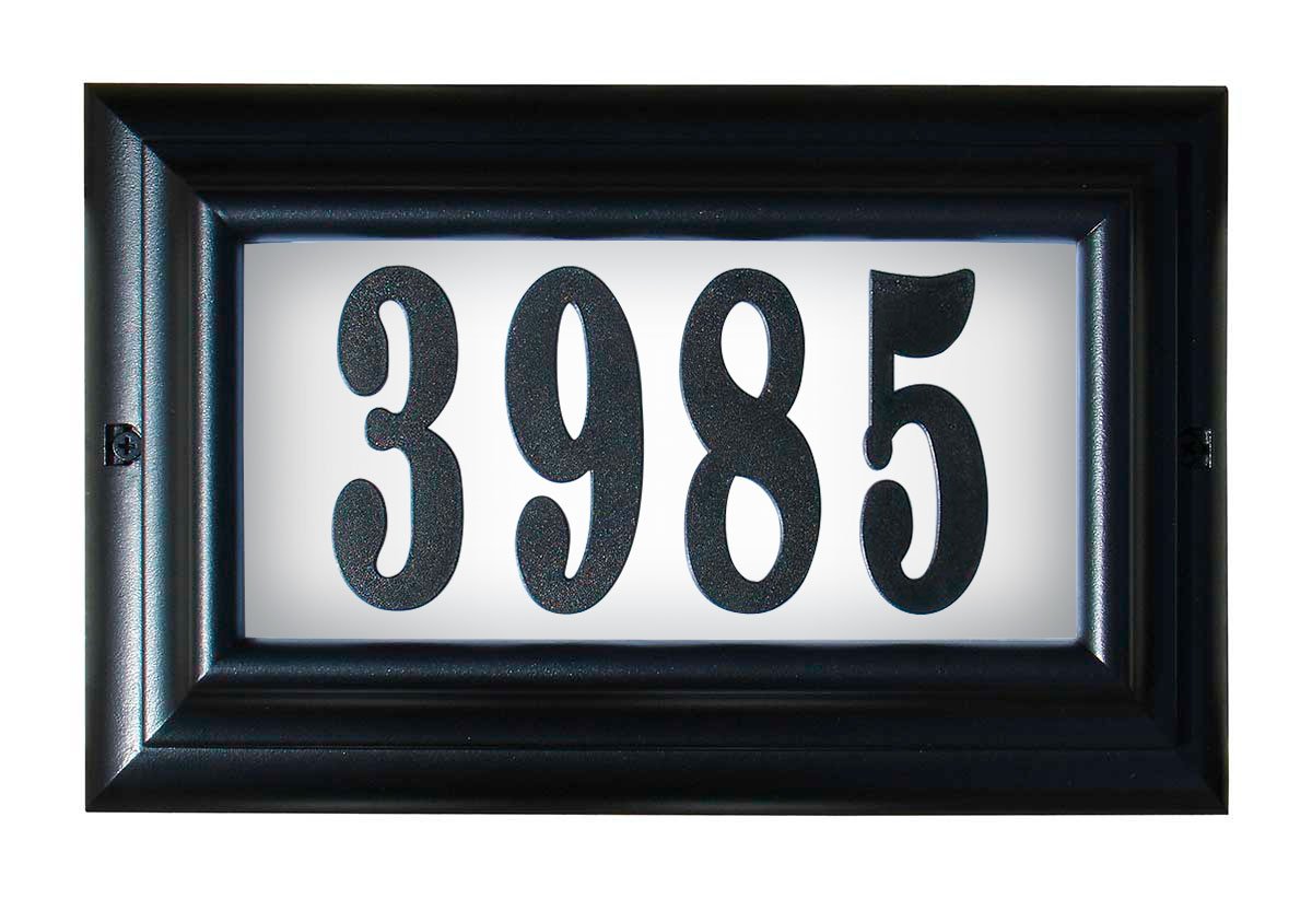 Qualarc LTL-1301-LED-BL-PN Large Aluminum LED Lighted Address Plaque - Weatherproof House Number Sign for Outdoor Home Entrance, Driveway & Mailbox Visibility