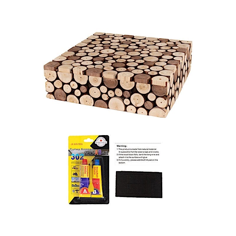 18x18 Inch Square Wooden Cake Stand - Natural Wood Dessert Display for Wedding, Birthday, and Party Decor