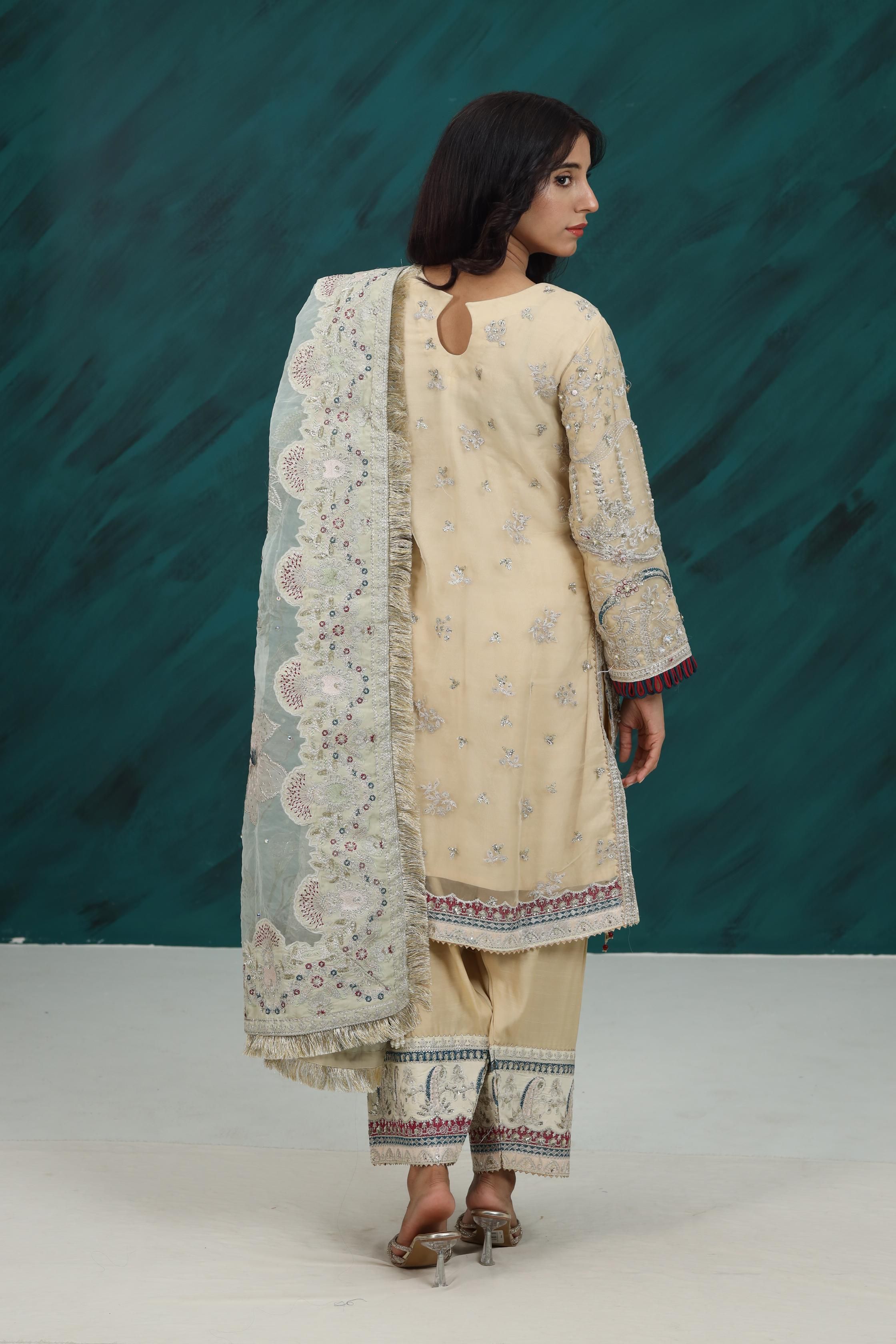 Chandni Nureh Jhoomro Stitched Collection - Premium Pakistani Embroidered Party Wear Dresses for Women | Perfect for Weddings, Festivals & Special Occasions