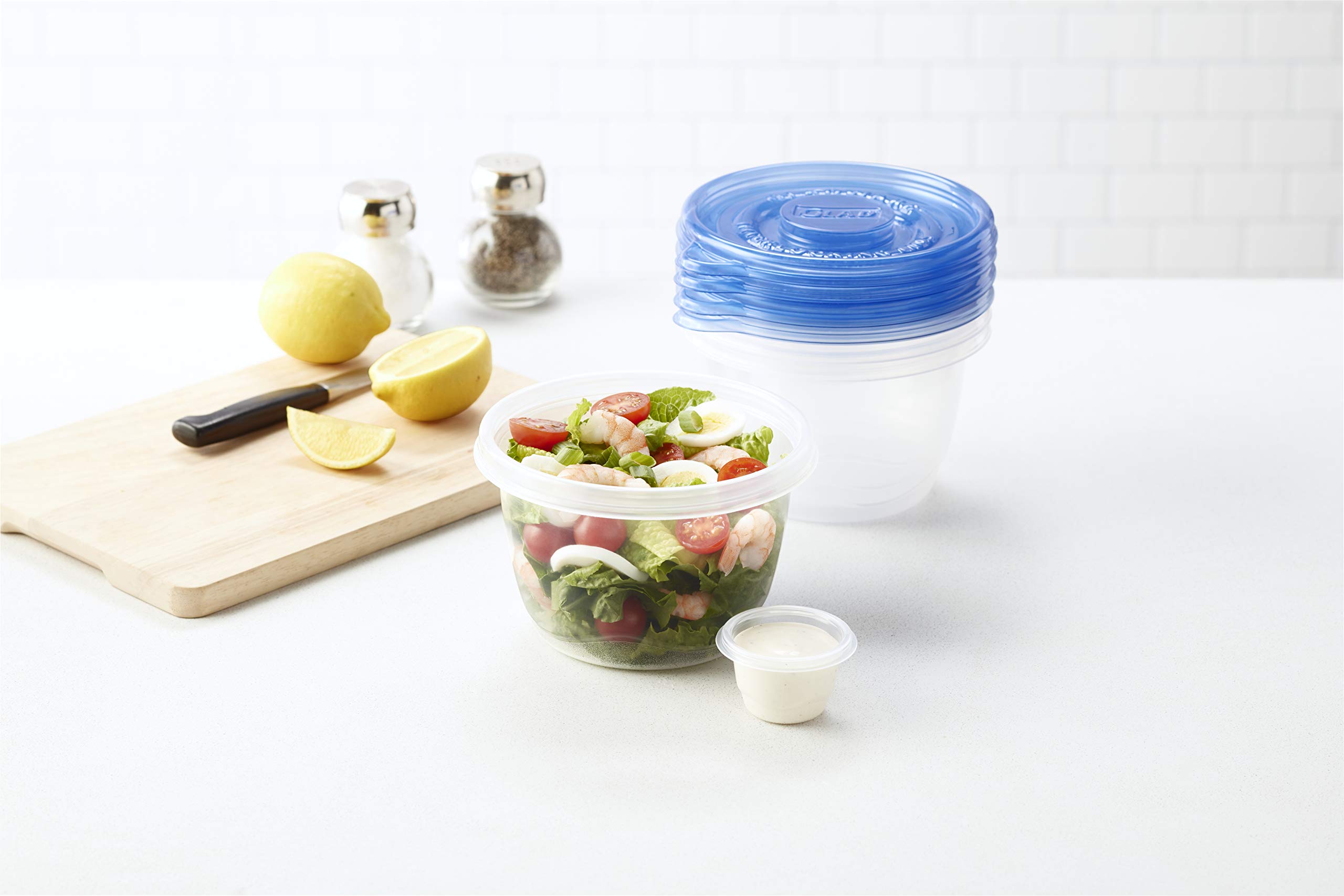 GladWare To Go Lunch Food Storage Containers | 32 oz Round Meal Prep Containers with Lids, 4-Piece Set (Pack of 6) – Perfect for Office Lunches, Picnics & Leftovers