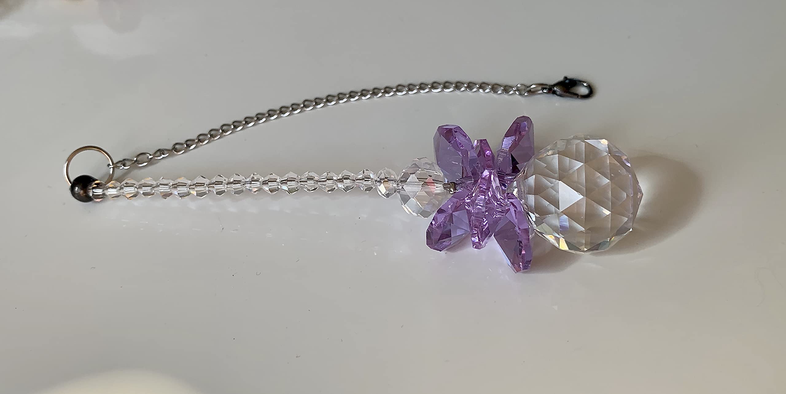 Archangel Zadkiel Crystal Ornament - Car Mirror Charm & Suncatcher for Protection | Rainbow Maker Guardian Angel Decor for Windows, Home, and Gifts
