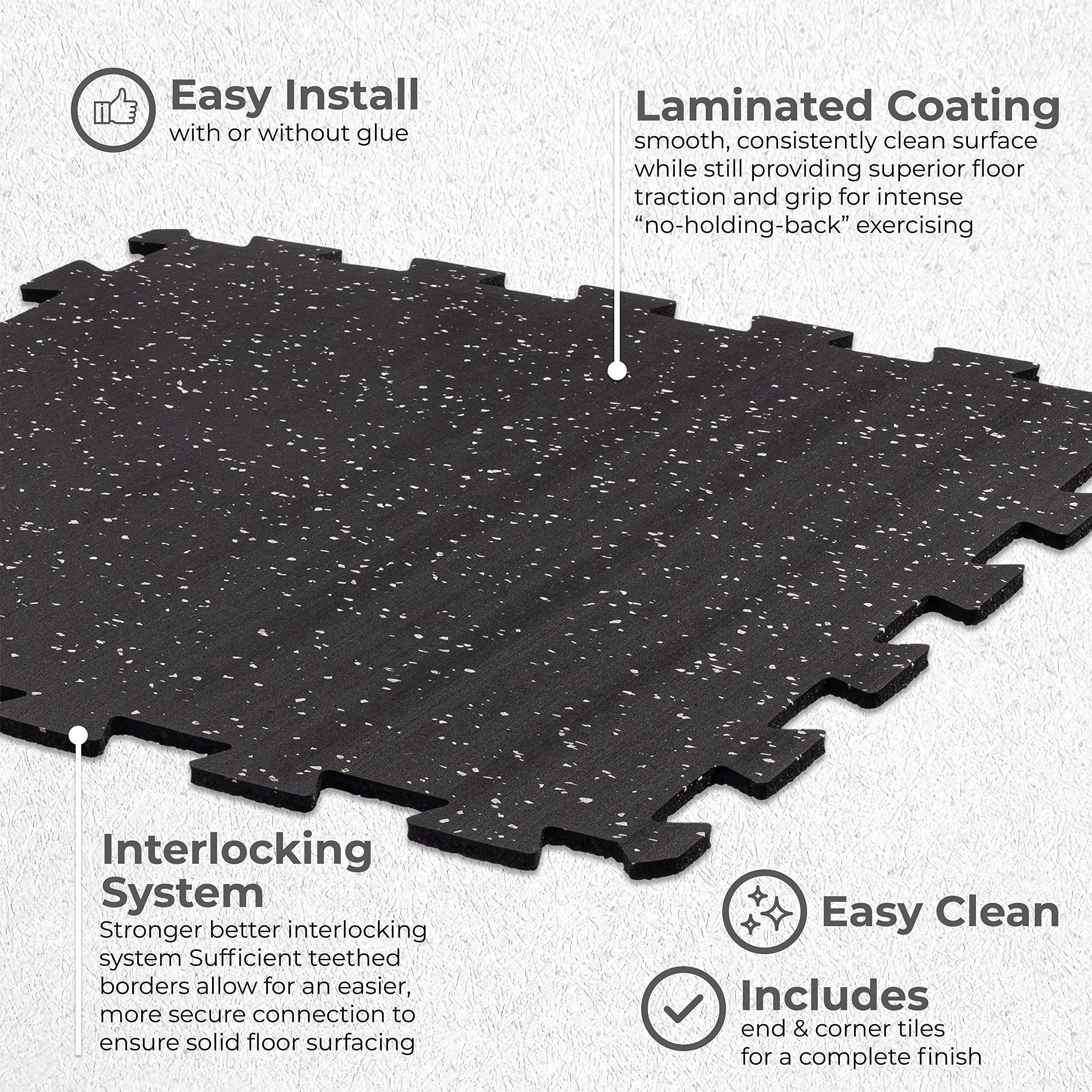 Playsafer Genaflex Lock Heavy Duty Interlocking Rubber Gym Tiles - 8mm Thick 20