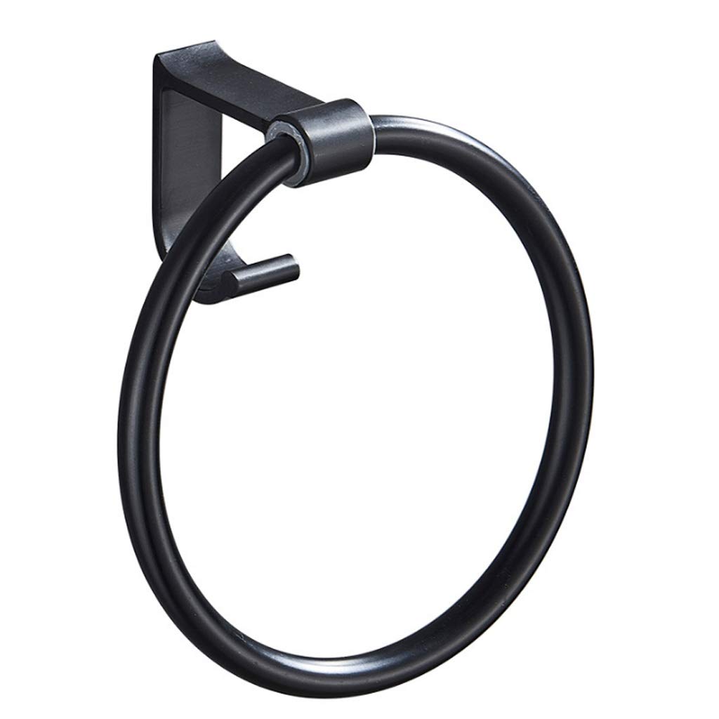 Vintage Industrial Pipe Towel Ring - Rustic Wall Mounted Hand Towel Holder for Bathroom, Kitchen & Laundry Room - Round Towel Rack with Black Finish - Perfect for Farmhouse, Loft & Industrial Style Decor