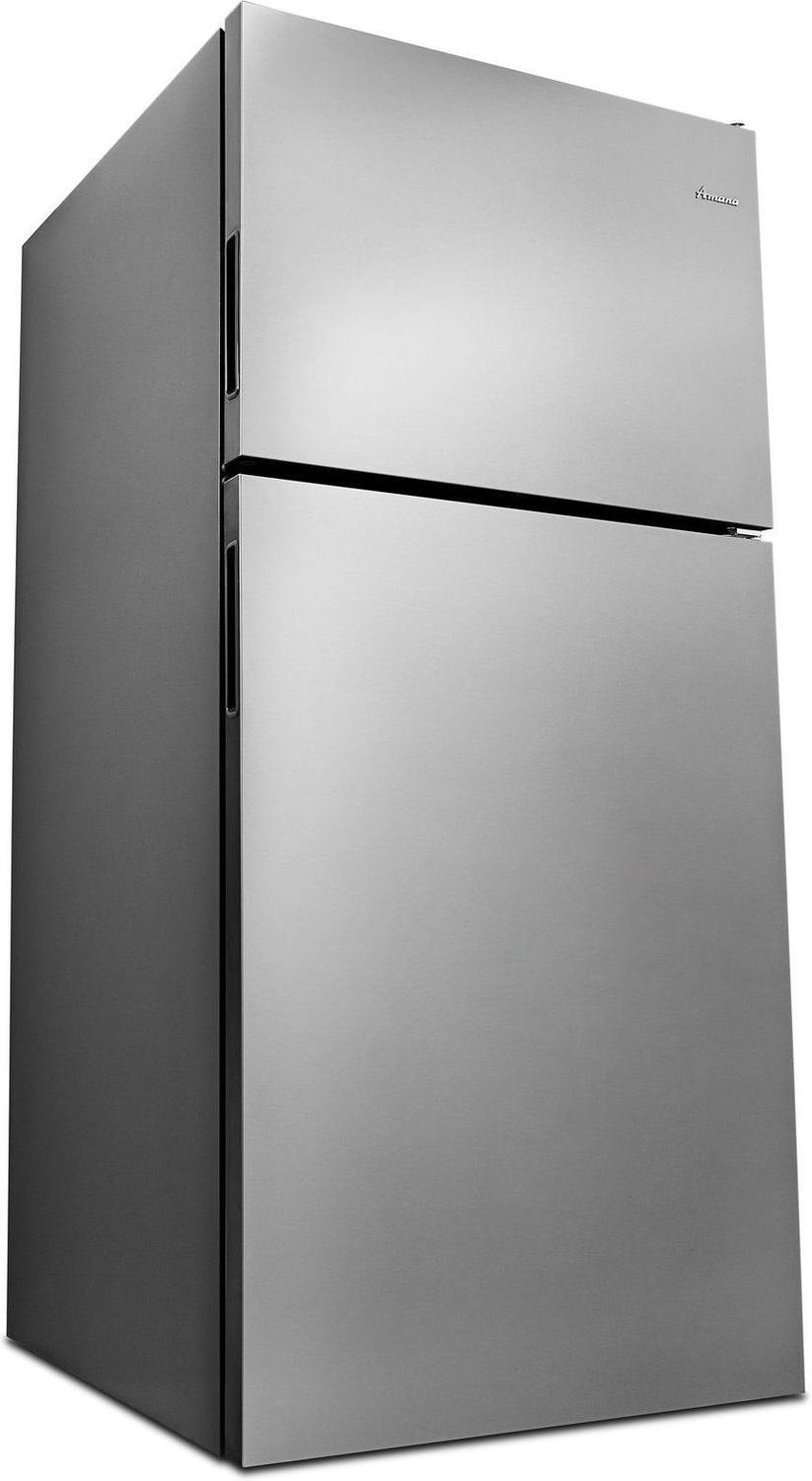 Amana 18 Cu. Ft. Stainless Steel Top Freezer Refrigerator ART318FFDS - Perfect for Kitchens, Apartments & Small Homes