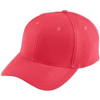 Youth Adjustable Wicking Mesh Baseball Cap - Breathable Sun Hat for Outdoor Sports & Activities - Red